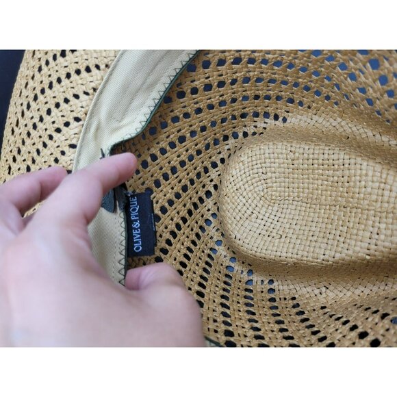 Olive and PIque Adjustable STRAW hat main image 5